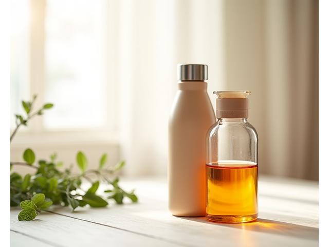 Stylowy pokaz produktu miesiąca: butelka wody z infuzerem i naturalnymi suplementami